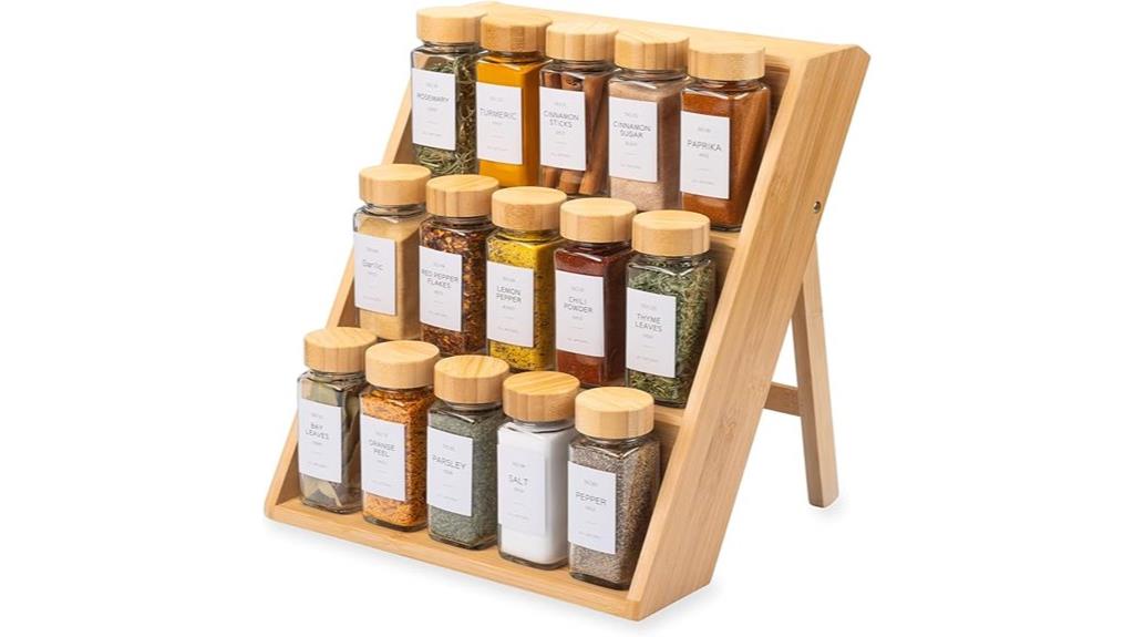 bamboo kitchen spice organizer