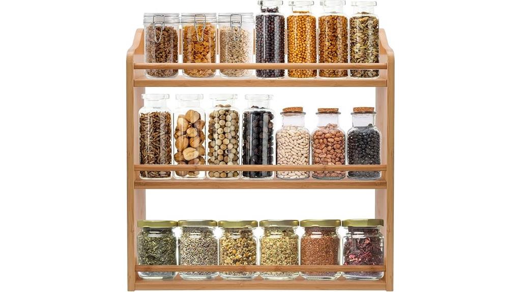 bamboo spice rack organizer