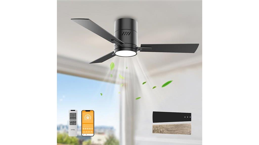 black ceiling fan with remote