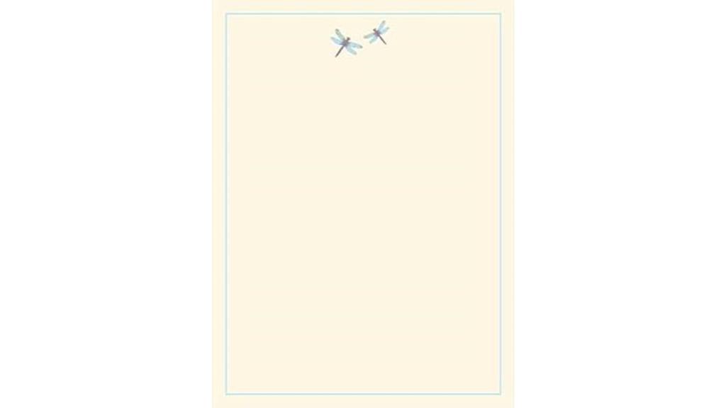 blue dragonfly stationery set