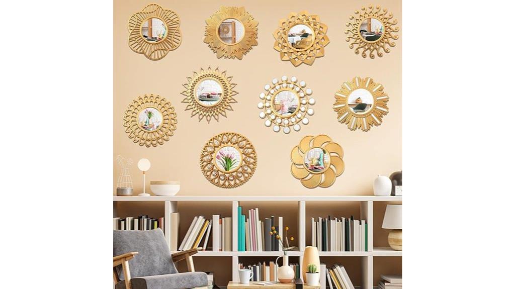 boho gold sun mirrors