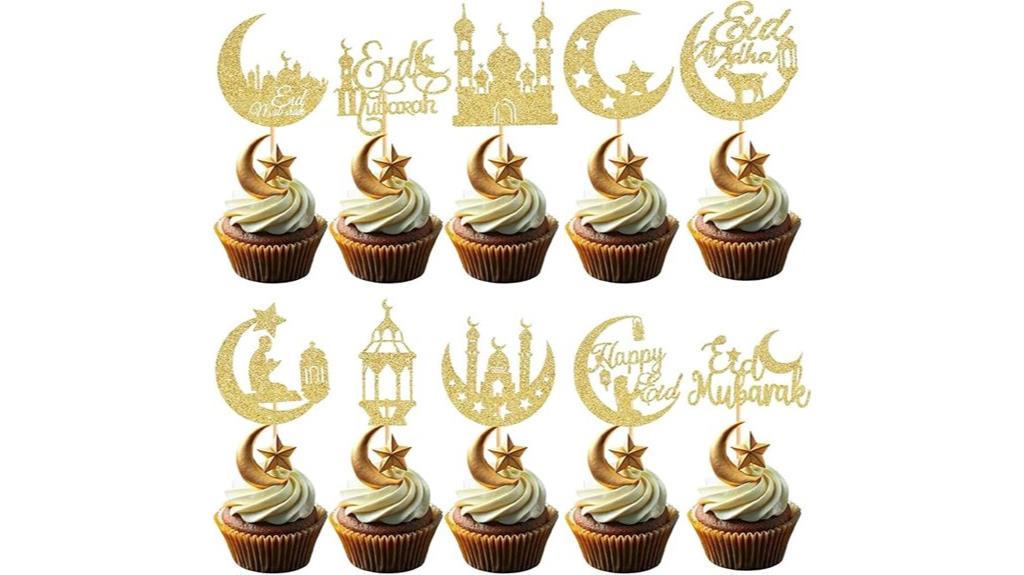 eid mubarak cupcake toppers