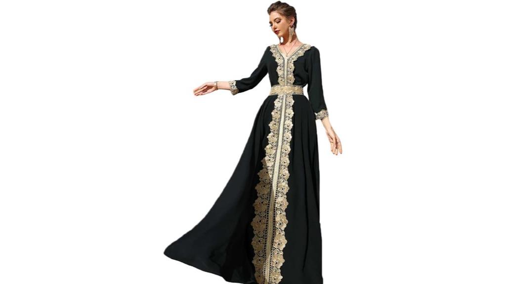 elegant gold applique abaya