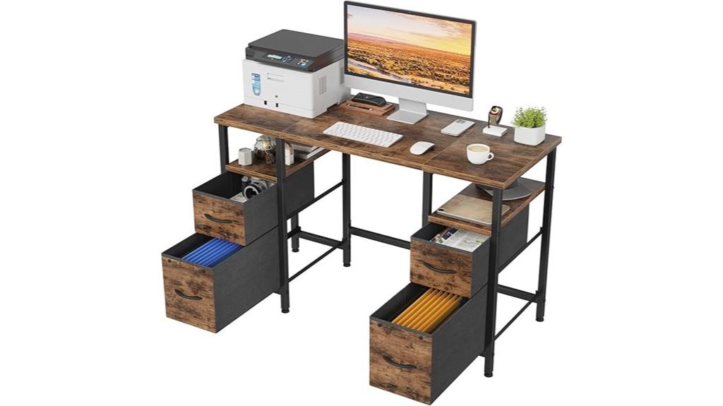 fabric drawers computer desk