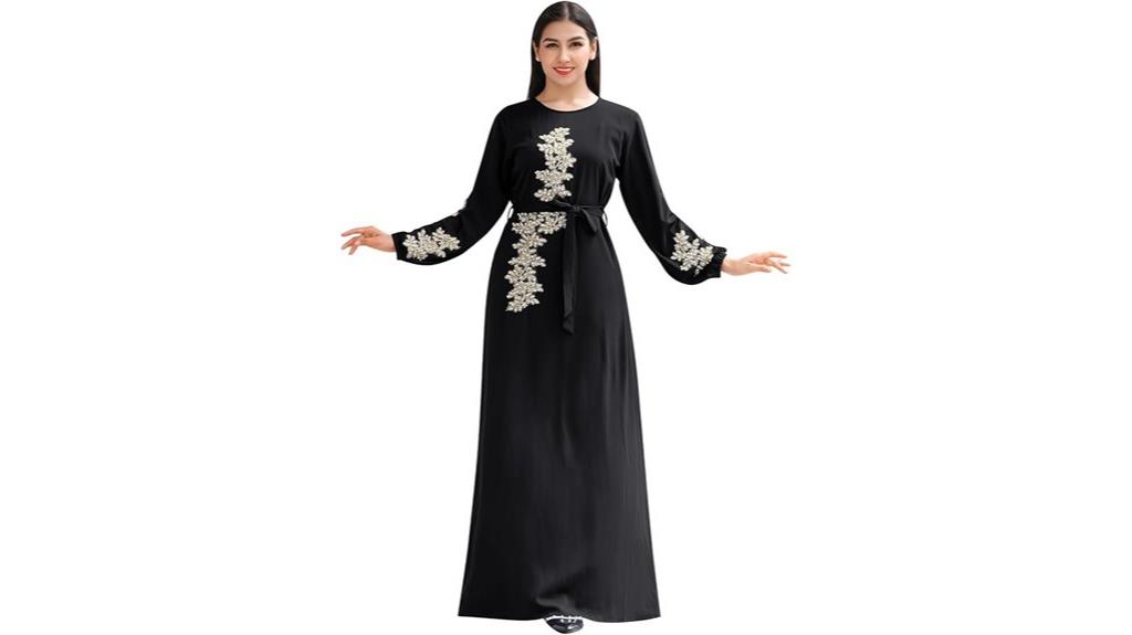 floral embroidery muslim robe