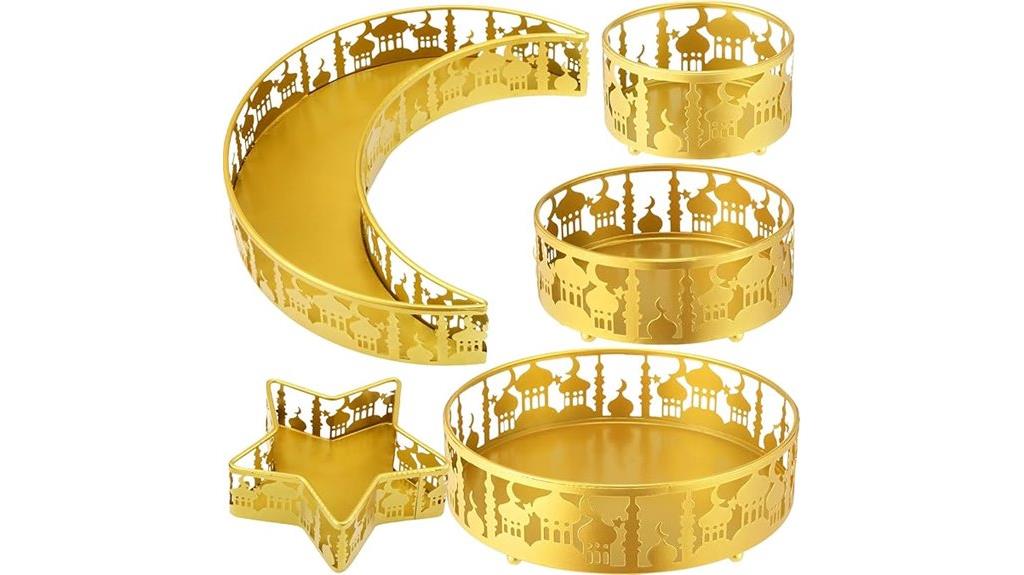 gold ramadan serving trays