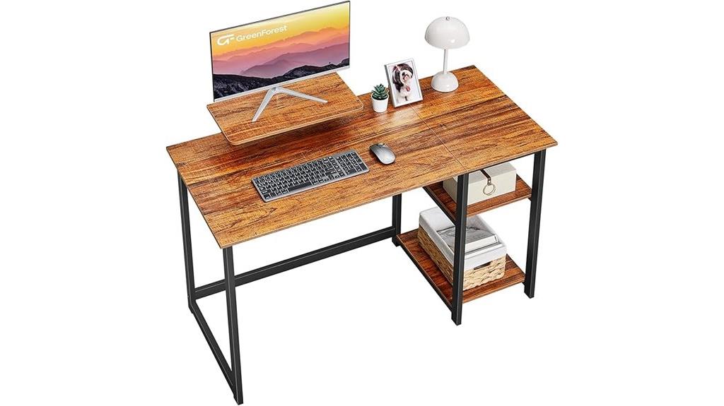 greenforest desk with monitor