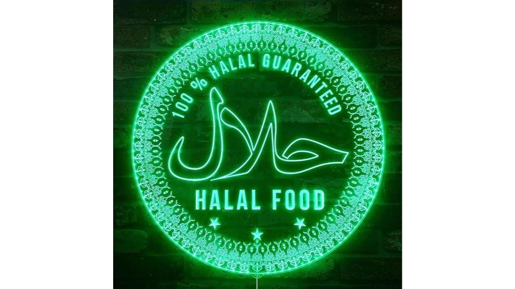 halal food neon sign