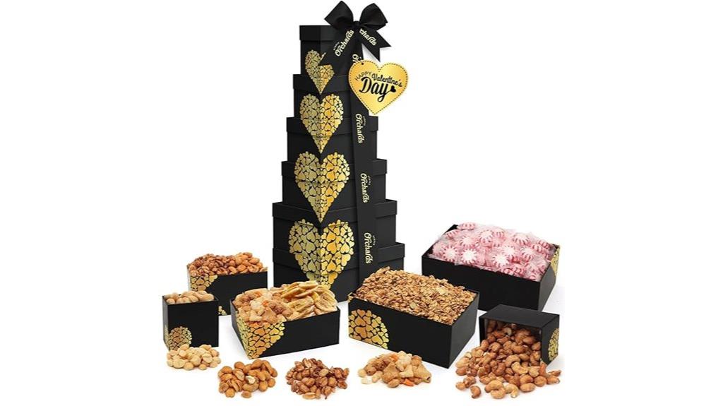 heart design nut tower