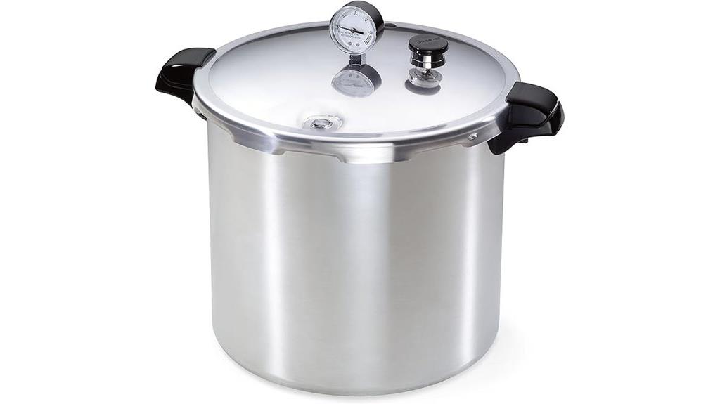 large silver pressure canner