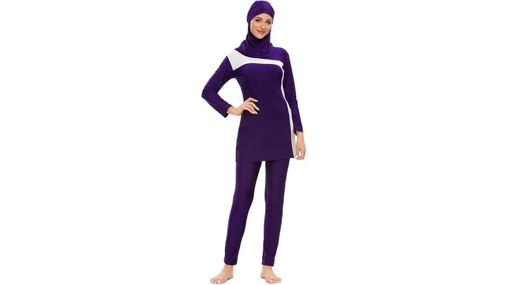 modest three piece burkini swimsuit