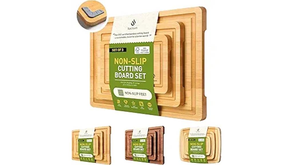 non slip bamboo cutting boards