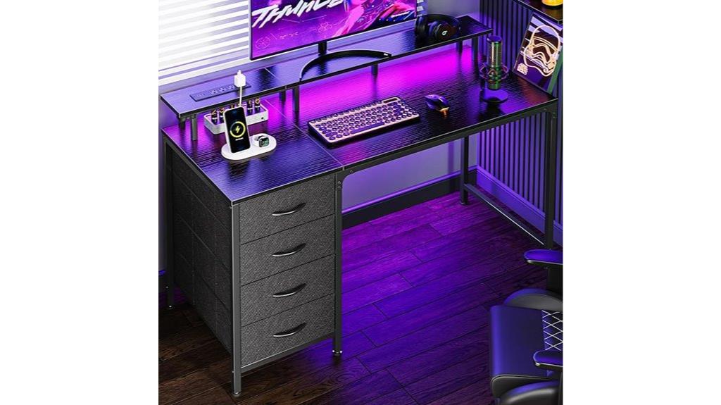 power equipped led desk