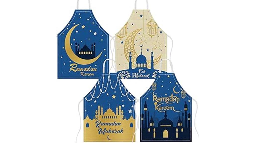 ramadan themed star moon aprons