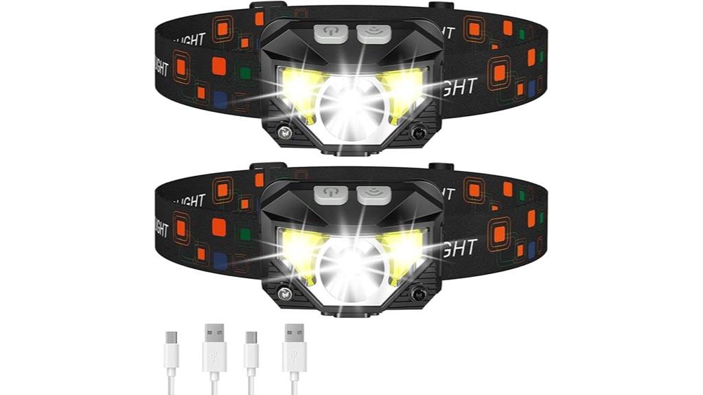 rechargeable headlamp flashlight set