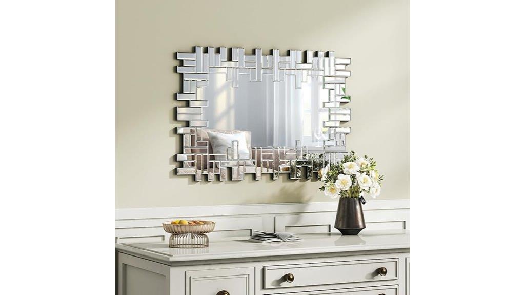 rectangular art wall mirror