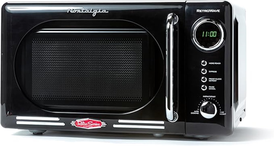 retro compact microwave oven