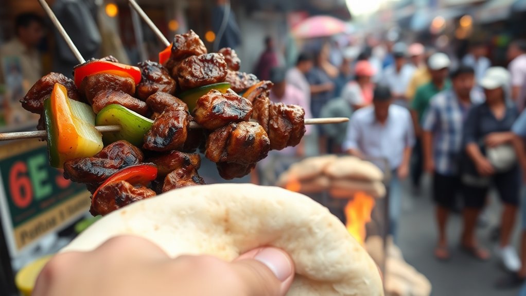 savory street food kebabs