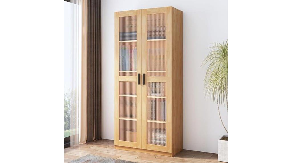 tall glass door cabinet