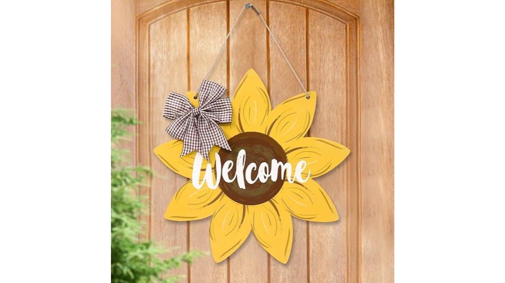 welcome sunflower door hanger