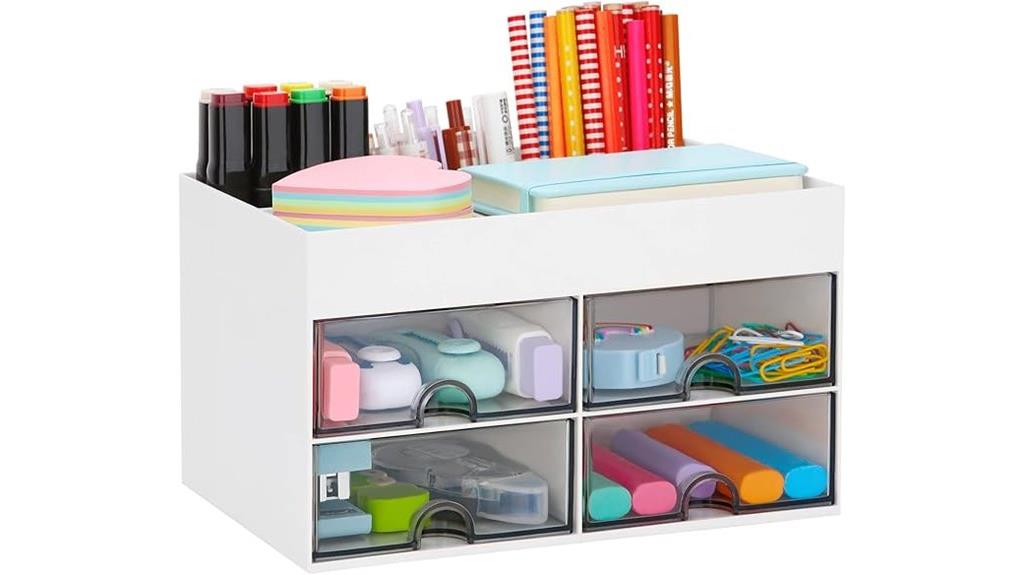 white desk organizer drawer