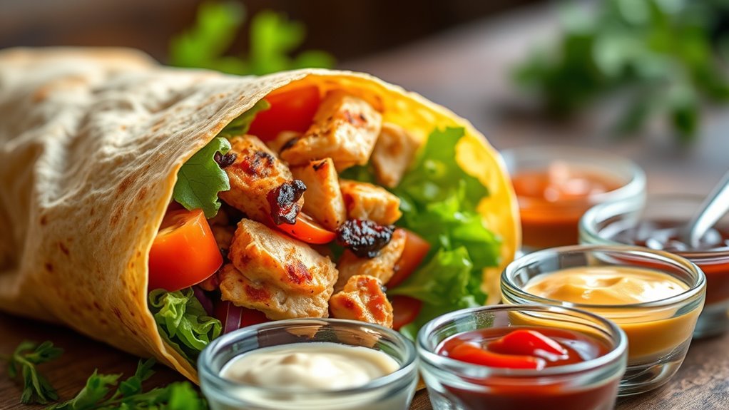 wraps enhanced with sauces