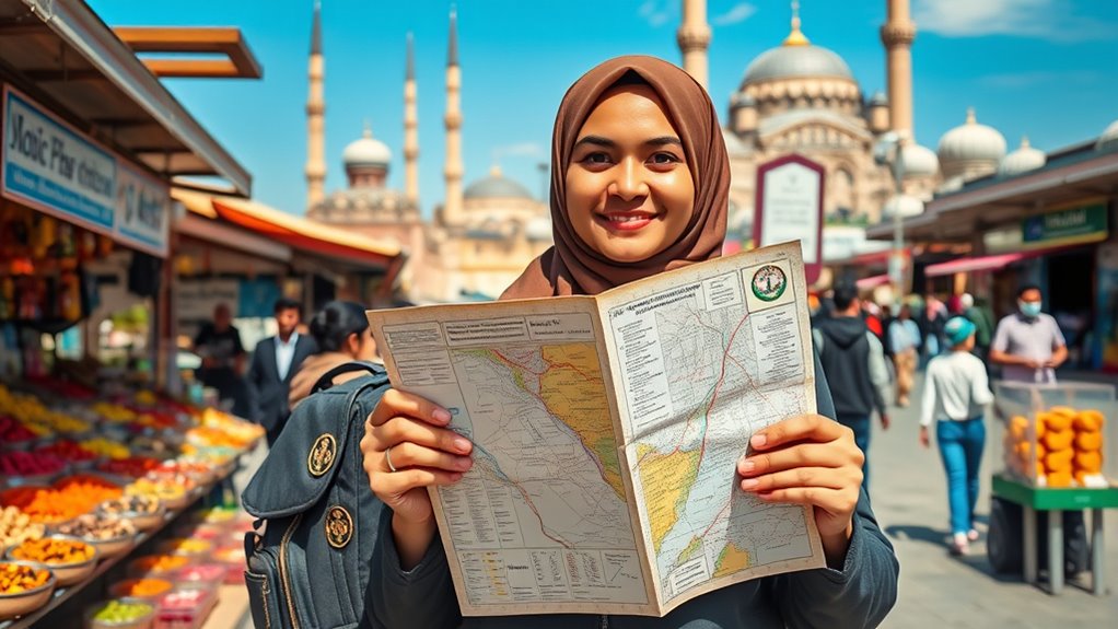 plan route with halal options