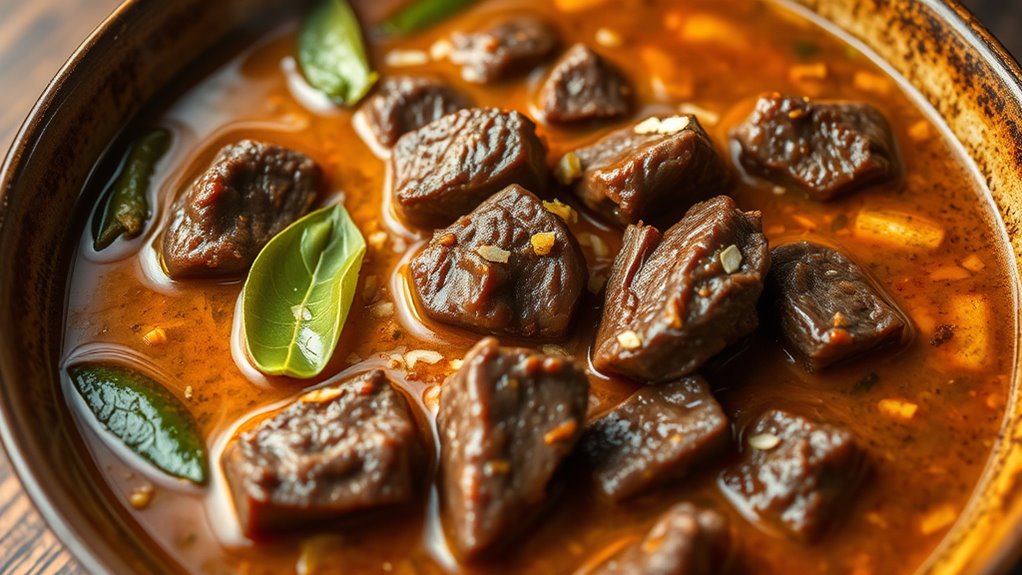 spicy coconut beef stew