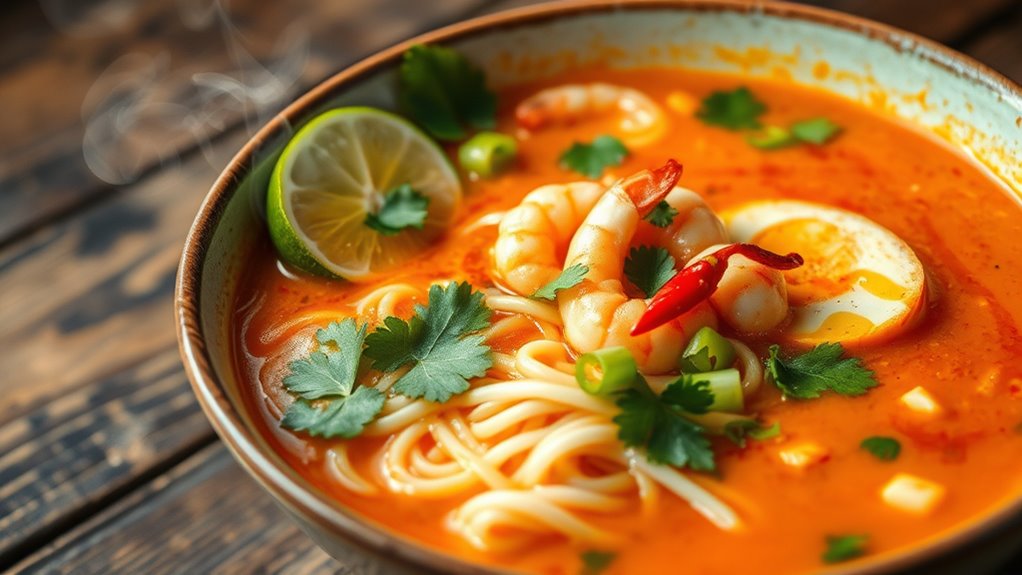 spicy coconut noodle soup