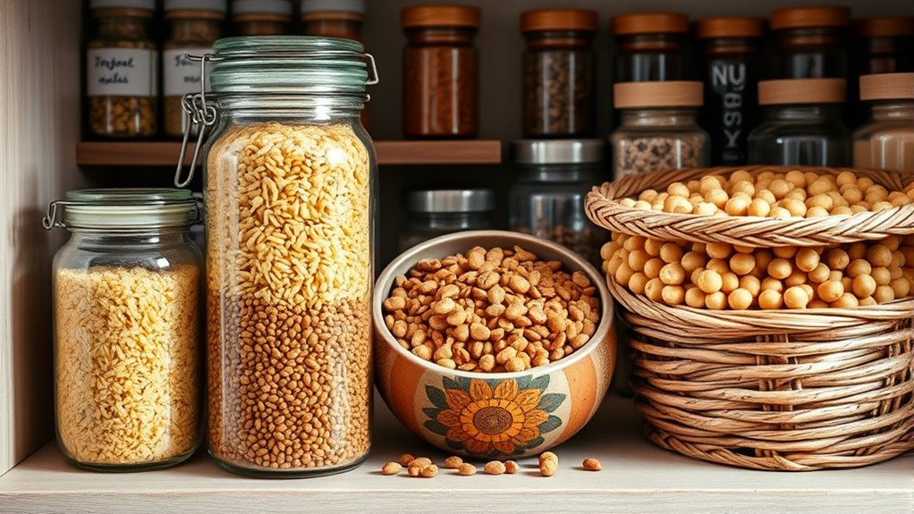 stocked grains and legumes