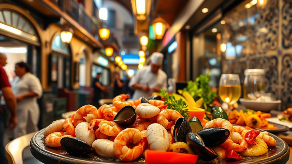 halal seafood and tapas options