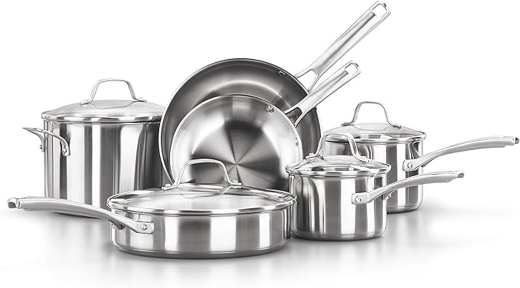 10 piece stainless cookware set