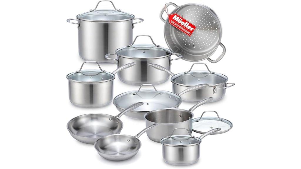 17 piece stainless cookware