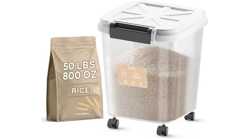 50lbs capacity rice dispenser