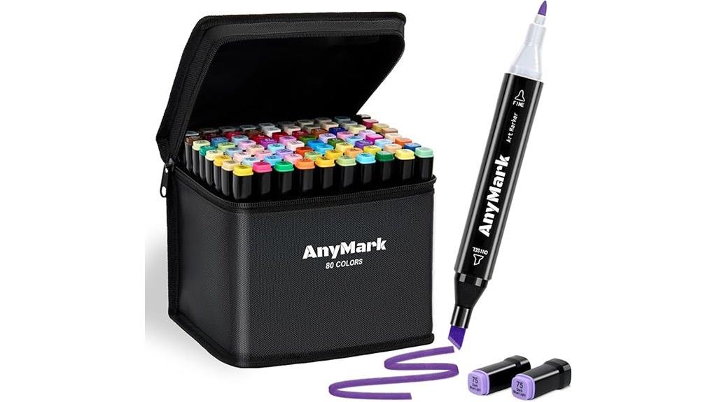 80 color dual tip markers