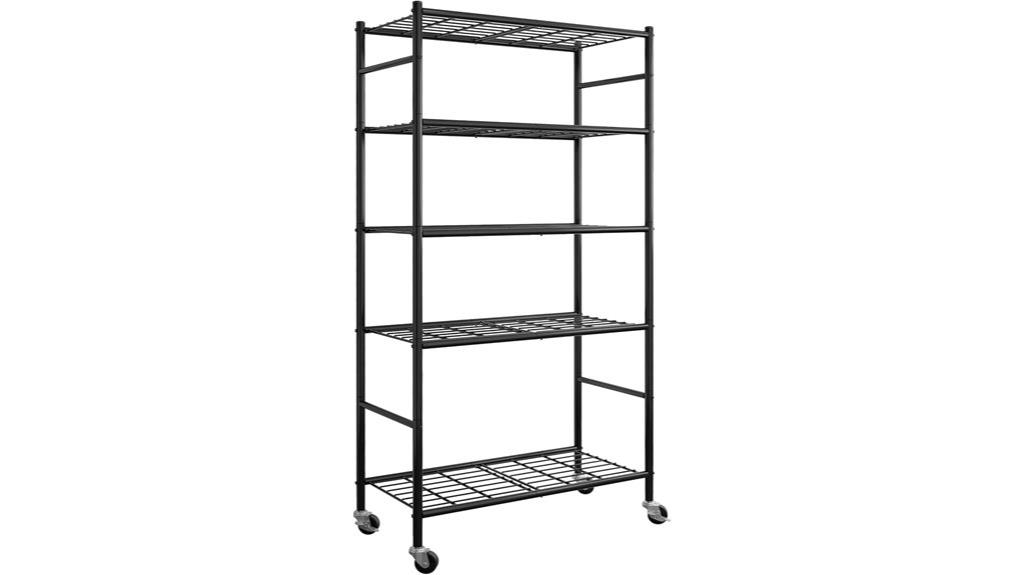 adjustable 5 tier metal shelves