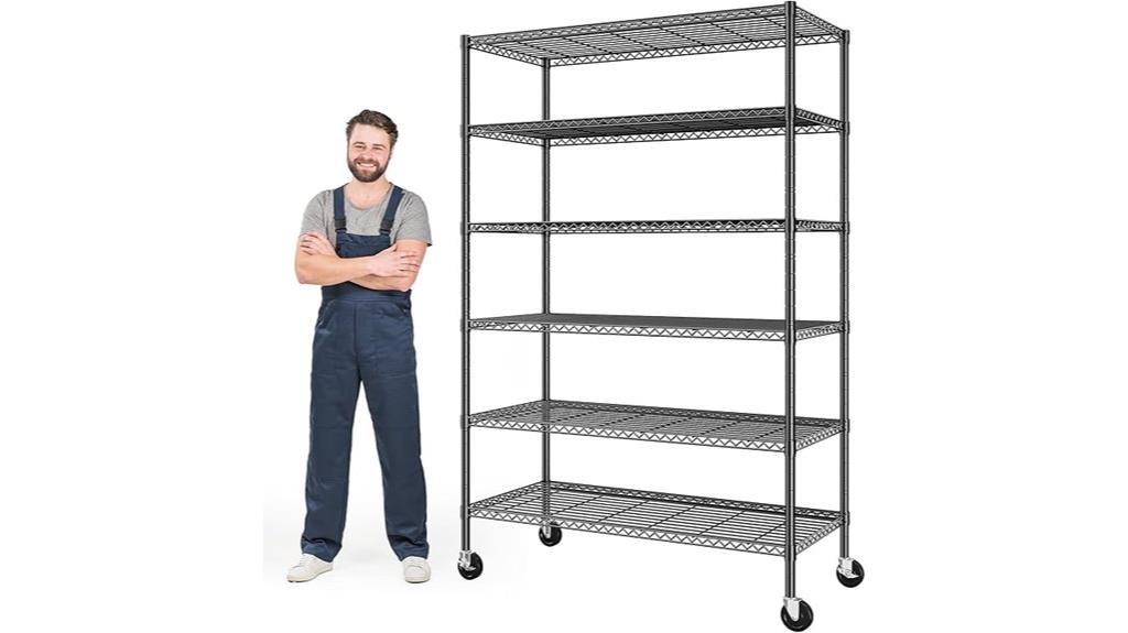 adjustable 6 tier metal shelves