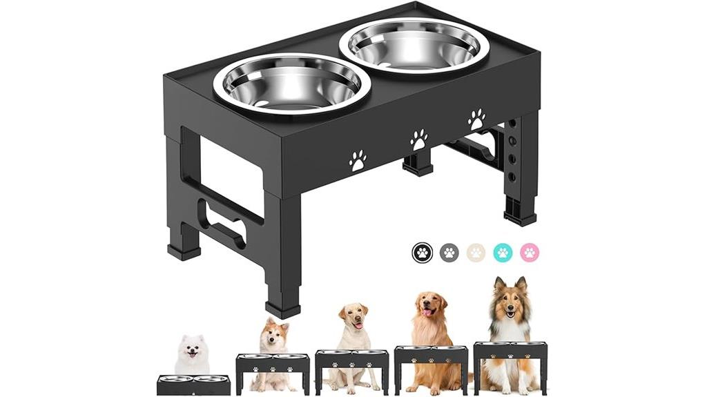 adjustable elevated dog bowls