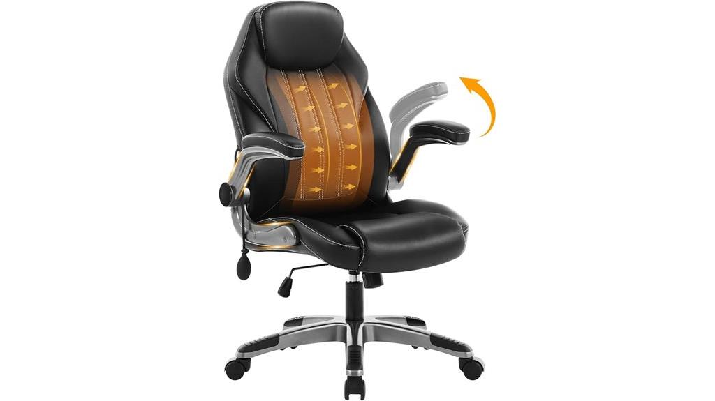 adjustable lumbar and padded arms
