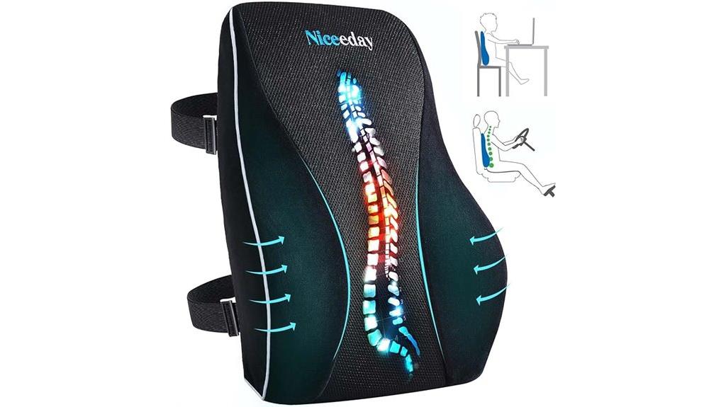 adjustable lumbar office pillow