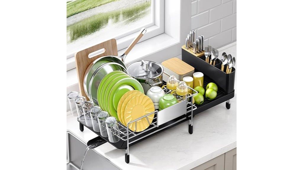 adjustable stainless steel dish rack