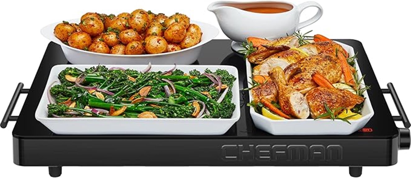 adjustable temperature warming tray