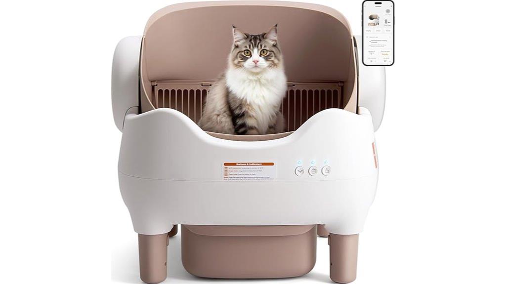 app controlled self cleaning litter box