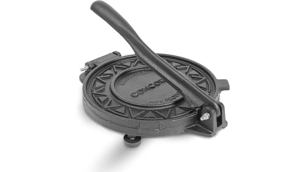 black 8 inch tortilla press