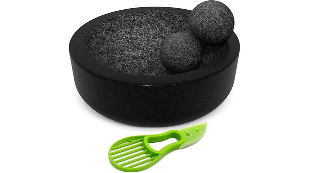 black granite mortar and pestle