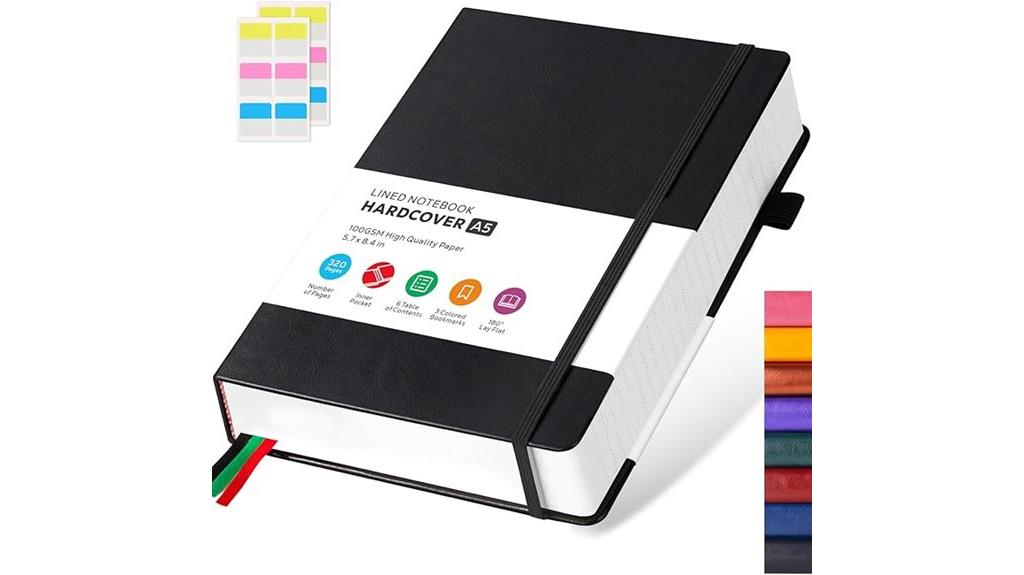 black hardcover a5 notebook