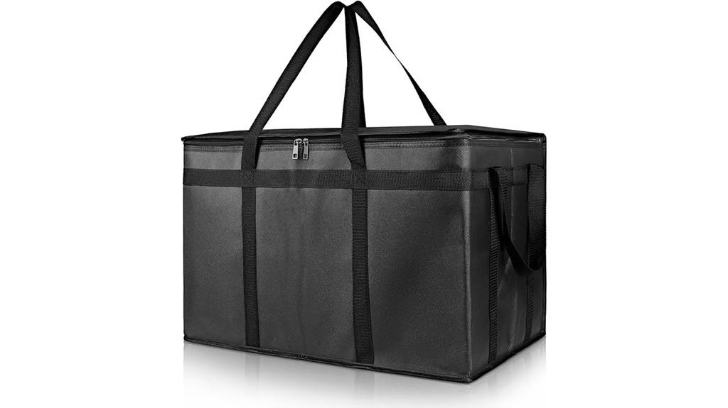 black insulated delivery bag