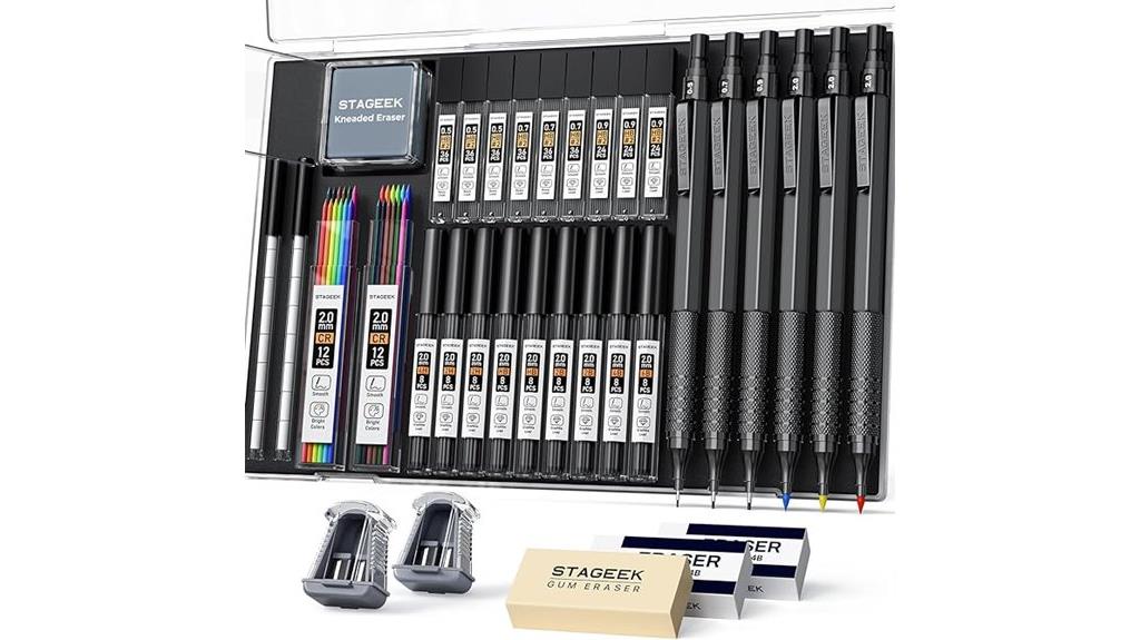 black mechanical pencil set