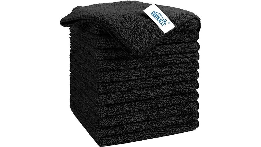 black microfiber cloths pack