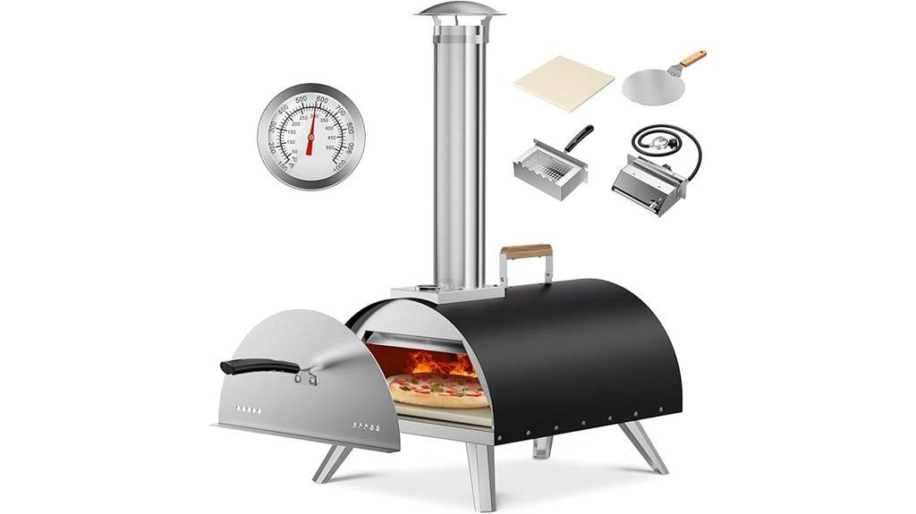 black outdoor pizza oven